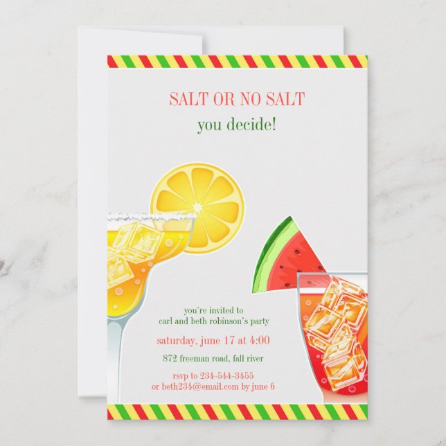 Cocktail Party Drinking Flat Invitation (Front)