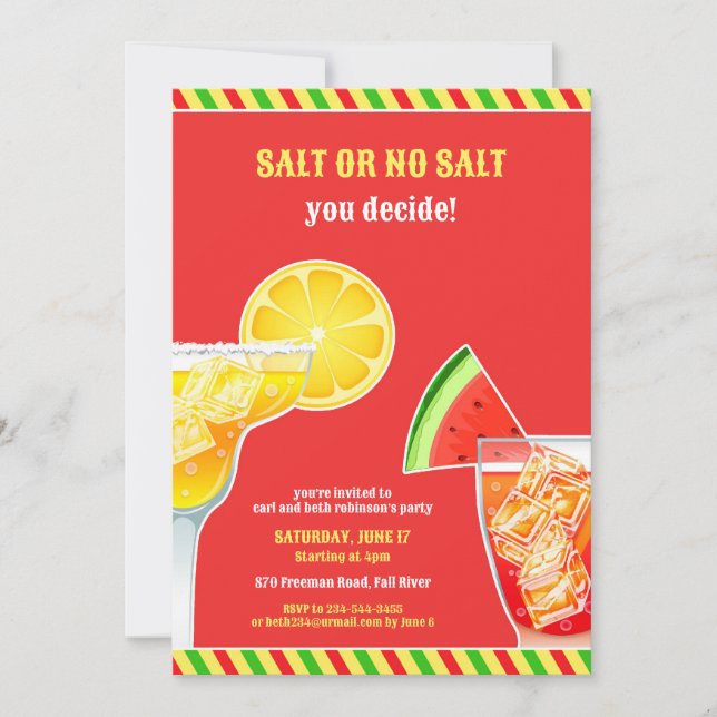 Cocktail Party Drinking Flat Invitation (Front)