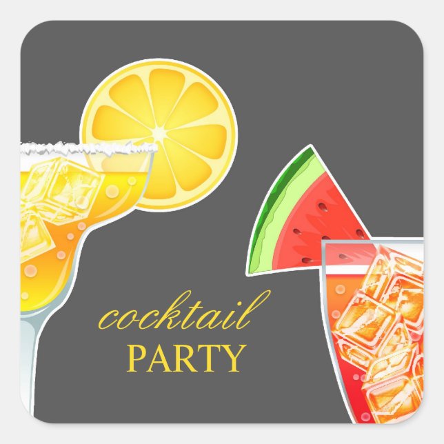 Cocktail Party Drinking Sticker (Front)