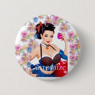 Cocktail Party Girl Thunder_Cove 6 Cm Round Badge