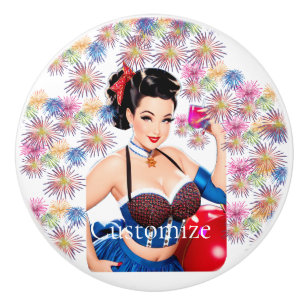 Cocktail Party Girl Thunder_Cove Ceramic Knob