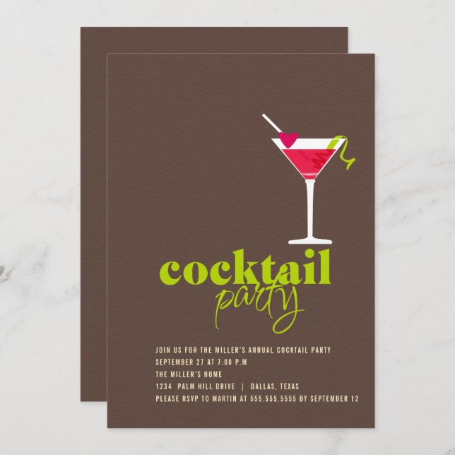 Cocktail Party Invitation (Front/Back)