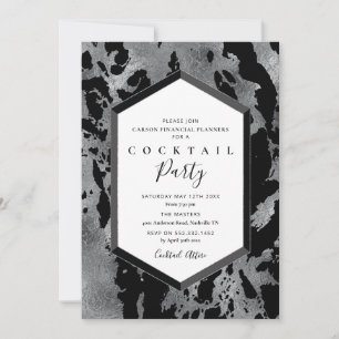 Cocktail Party Invitation Black Silver