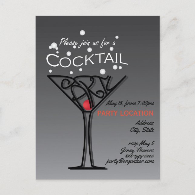 Cocktail party invitation design (Front)