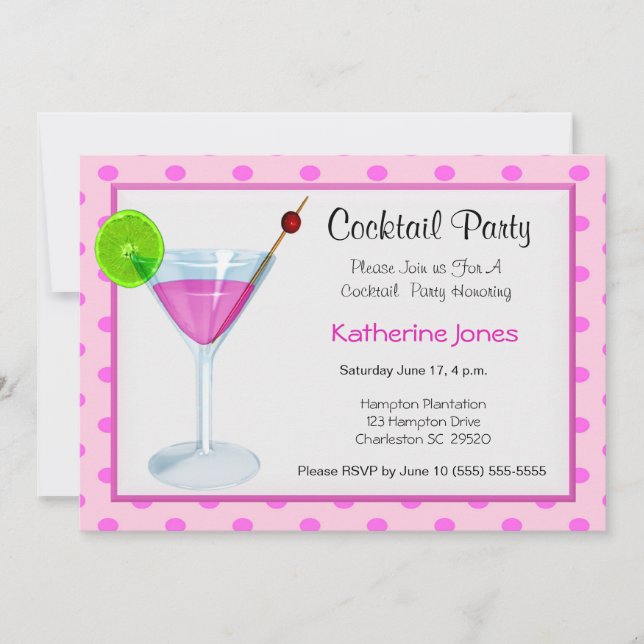 Cocktail Party Invitations. Invitation (Front)