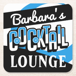 COCKTAIL PARTY Mid Century Modern Bar Square Paper Square Paper Coaster