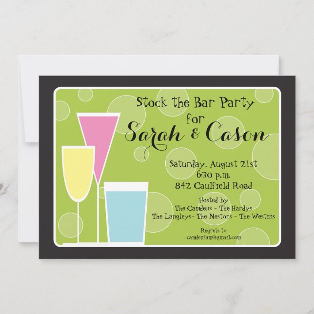 Cocktail Party Trio- Stock the Bar Invitation (Front)