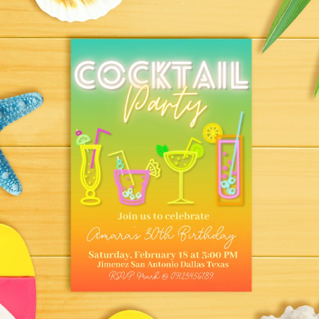 Cocktail Party - Tropical Invitation (Cocktail Party - Tropical Invitation)