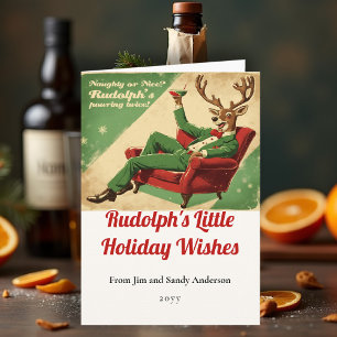Cocktail Party Vintage Funny Retro Christmas Party Card