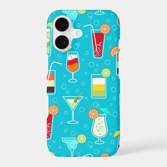 Cocktail Pattern on Teal Background (Back)