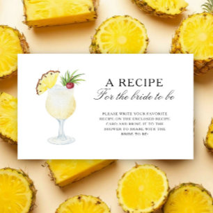 Cocktail Pineapple - Recipe for the bride to be Enclosure Card
