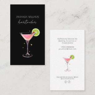  Cocktail Professional Bartender Business Card