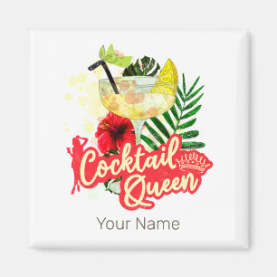 Cocktail Queen Vintage Hen Bachelorette Party Magnet