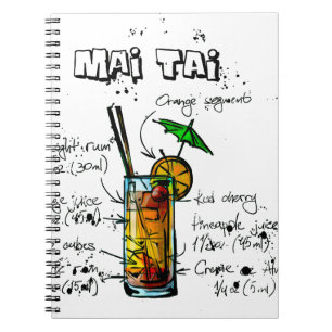 Cocktail Recipe Mai Tai Spiral Notebook