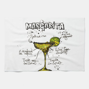 Cocktail Recipe Margarita Tea Towel
