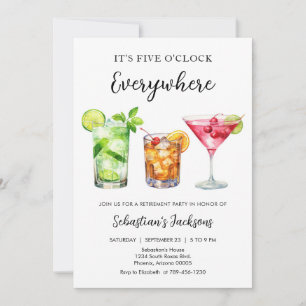 Cocktail Retirement Farewell Party Invitation