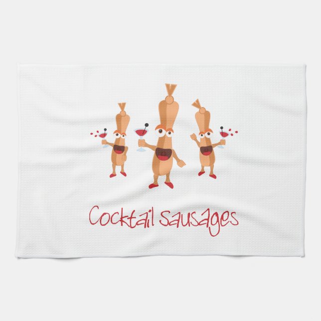 Cocktail Sausages Tea Towel (Horizontal)