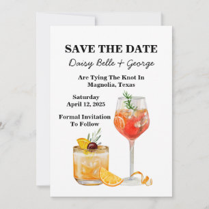 Cocktail Save The Date Engagement Invitation