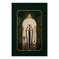 Cocktail Shaker Art Deco Poster | Bar Art