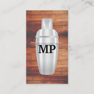 Cocktail Shaker Wooden Boards Business Card