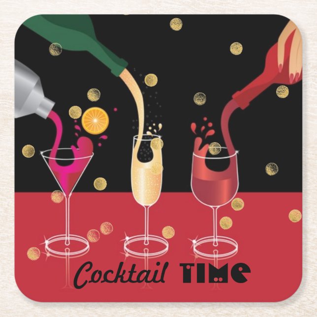 Cocktail Time Paper Coasters (Front)