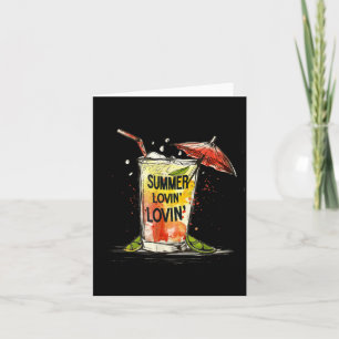 Cocktail Umbrellas with soft Drink for Summer Card