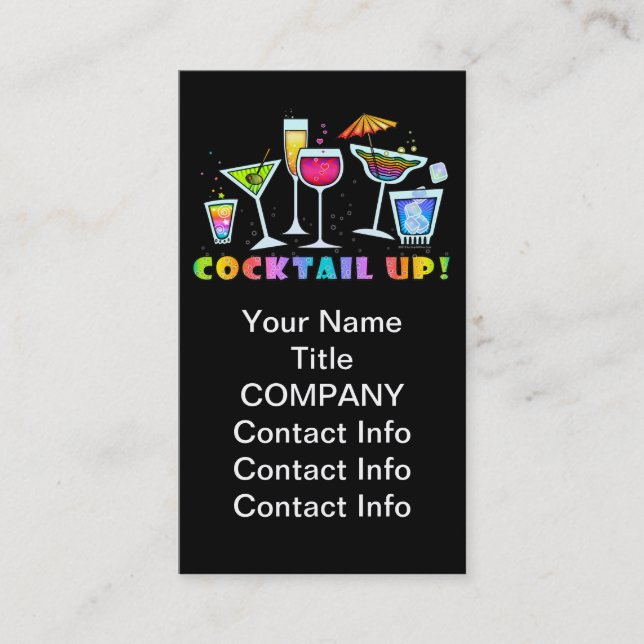 COCKTAIL UP GLASSES BUSINESS CARD (Front)