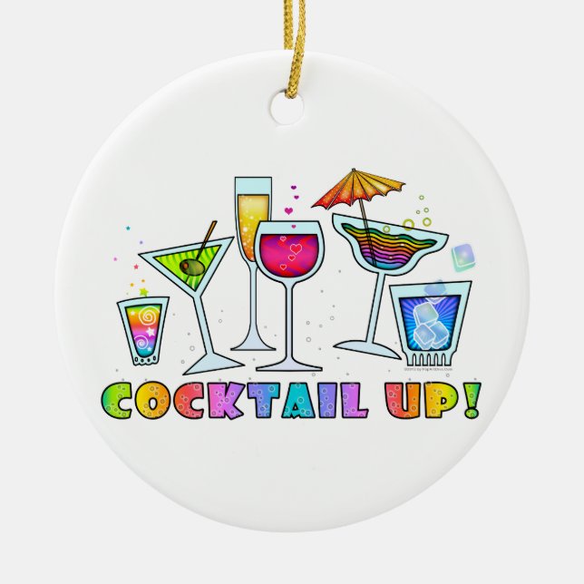 COCKTAIL UP GLASSES HANGING ORNAMENT (Front)