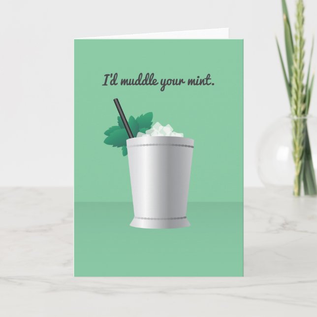 Cocktail Valentine: I'd muddle your mint Holiday Card (Front)