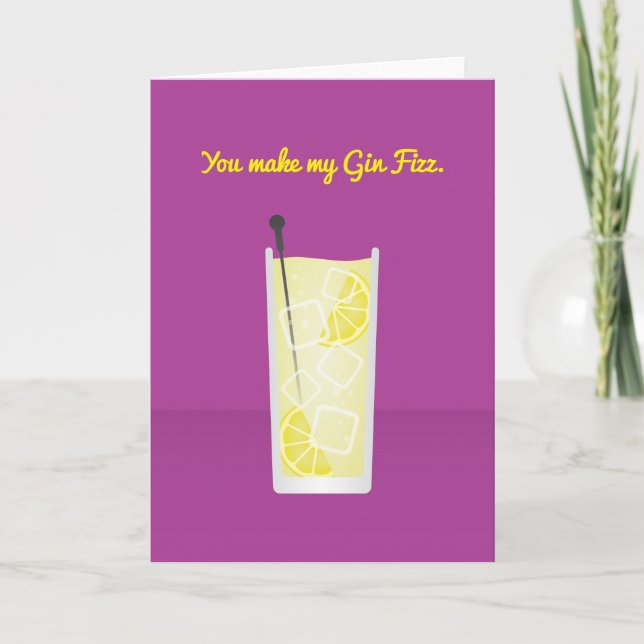 Cocktail Valentine: You make my Gin Fizz Holiday Card (Front)