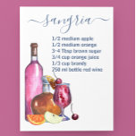 Cocktail Watercolor Recipe Mixed Drinks Sangria Po Postcard<br><div class="desc">This design may be personalised in the area provided by changing the photo and/or text. Or it can be customised by clicking Personalise this Template and then choosing the click to customise further option and delete or change the colour of the background, add text, change the text colour or style,...</div>