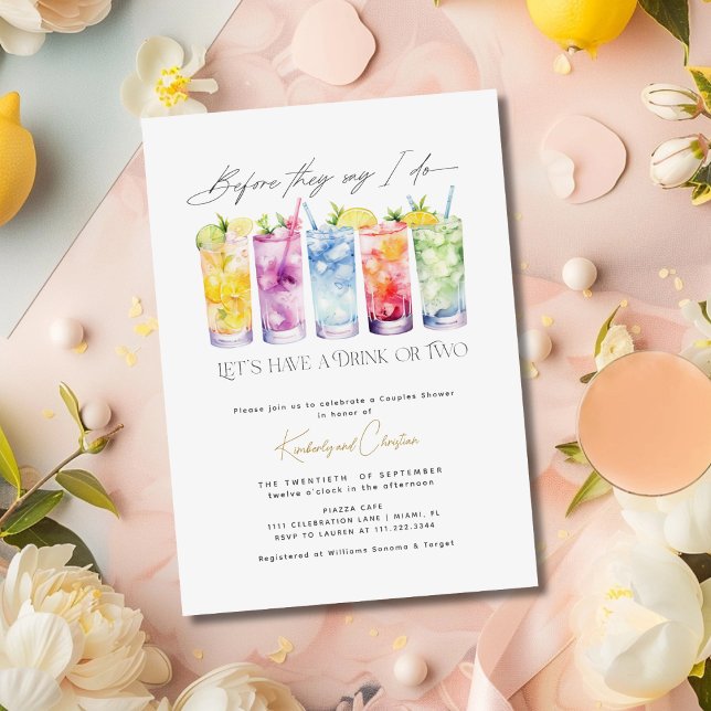 Cocktail Wedding Shower Elegant Couples Shower Invitation (Creator Uploaded)