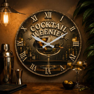Cocktail Weenies Funny Dachshund  Large Clock