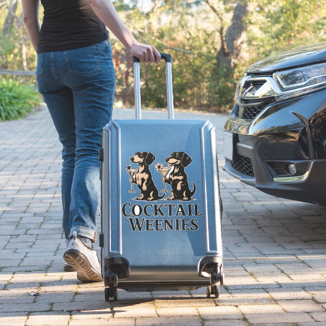 Cocktail Weenies Funny Dachshund Wiener Dog (Suitcase Insitu)