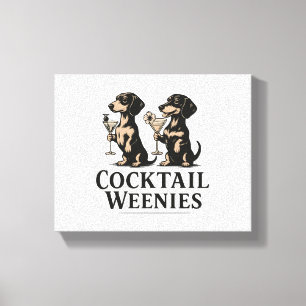 Cocktail Weenies Funny Dachshund Wiener Dog Canvas Print