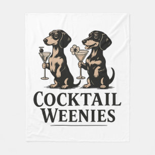 Cocktail Weenies Funny Dachshund Wiener Dog Fleece Blanket