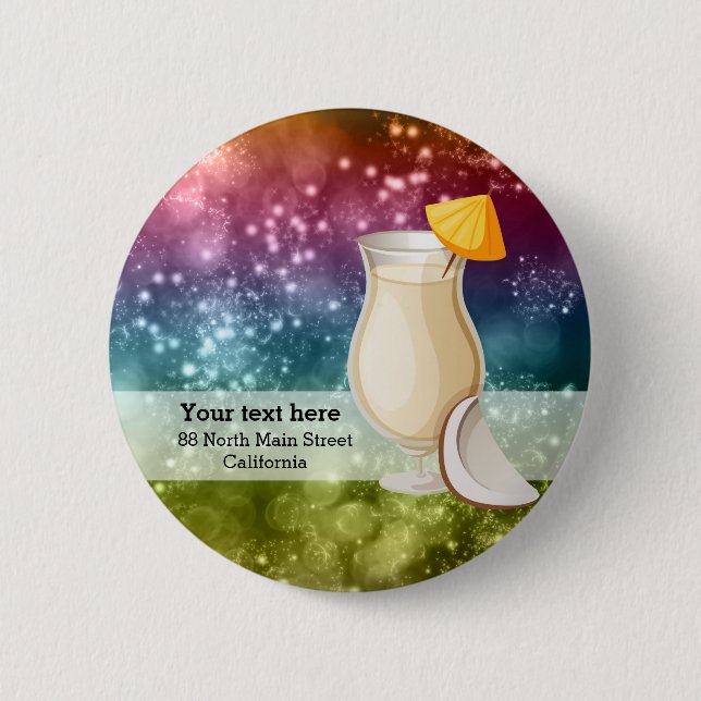 Cocktails 6 Cm Round Badge (Front)