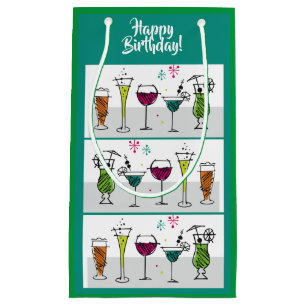 Cocktails Alcohol Birthday Party Event Fun Sizes Small Gift Bag