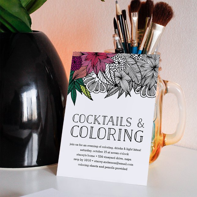 Cocktails and Colouring Party Invitation (Creator Uploaded)