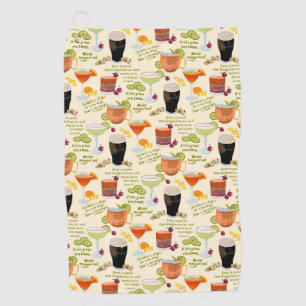 Cocktails and conversation golf towel