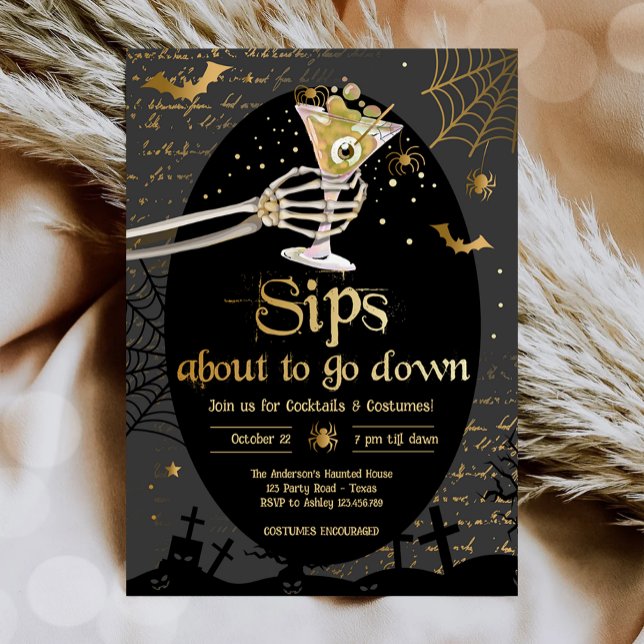 Cocktails and Costumes Brews Boos Booze Halloween  Invitation (Creator Uploaded)