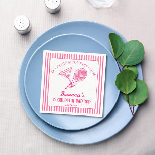 Cocktails and country clubs tennis Bachelorette Napkin