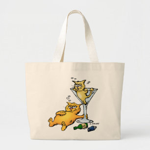 Cocktails and Kittens Cartoon Bag