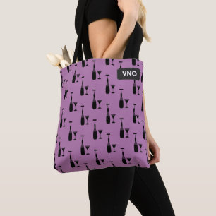 Cocktails and Wine - Fancy Drinks - your initials  Tote Bag