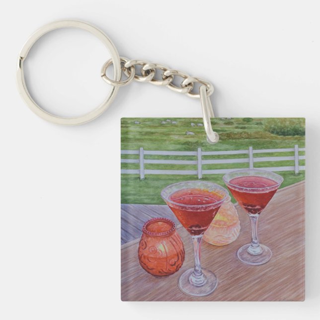 Cocktails at Mission Ranch  Key Ring (Front)