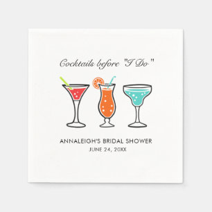 Cocktails Before I Do Bridal Shower Paper Napkin