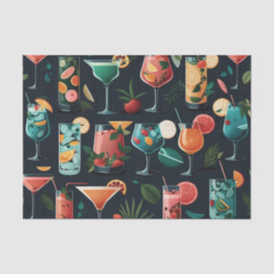 Cocktails beverage pattern. Alcoholic drinks Tissue Paper