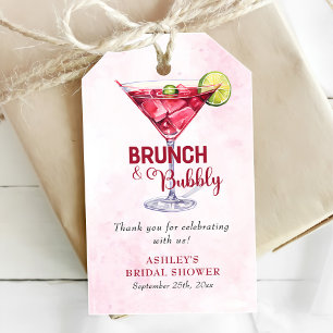 Cocktails Brunch & Bubbly Bridal Shower  Gift Tags