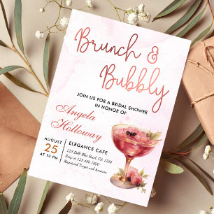 Cocktails Brunch & Bubbly Bridal Shower Invitation