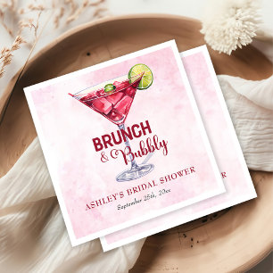 Cocktails Brunch & Bubbly Bridal Shower  Napkin